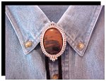 Mahogany Obsidian Premium Beaded Edge Bolo Tie