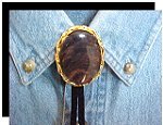 Mahogany Obsidian Twisted Edge Bolo Tie