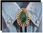 Malachite Wire Design Bolo Tie