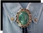 Malachite Antique Design Bolo Tie