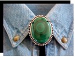Malachite Beaded Edge Bolo Tie