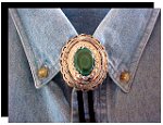 Malachite Concho Style Bolo Tie