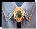Malachite Bezel Edge Bolo Tie