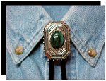 Malachite Scalloped Edge Bolo Tie