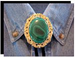 Malachite Antique Scroll Bolo Tie