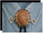 Chrysanthemum Stone Antique Design Bolo Tie