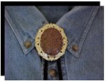 Chrysanthemum Stone Antique Scroll Bolo Tie