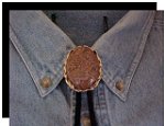 Chrysanthemum Stone Twisted Edge Bolo Tie