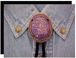 Mojave Purple Turquoise Beaded Edge Bolo Tie