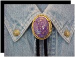 Mojave Purple Turquoise Rope Edge Bolo Tie