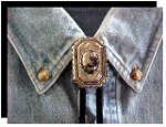 Pyrite Scalloped Edge Bolo Tie