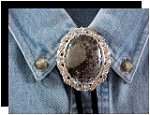 Pyrite Antique Scroll Bolo Tie