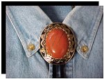 Red Jasper Antique Design Bolo Tie