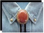 Red Jasper Beaded Edge Bolo Tie