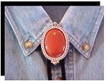 Red Jasper Premium Beaded Edge Bolo Tie