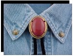 Red Jasper Rope Edge Bolo Tie