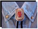 Red Jasper Scalloped Edge Bolo Tie