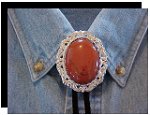 Red Jasper Antique Scroll Bolo Tie