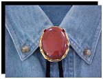 Red Jasper Twisted Edge Bolo Tie