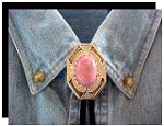 Rhodonite Bezel Edge Bolo Tie