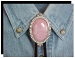 Rhodonite Premium Beaded Edge Bolo Tie