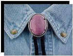 Rhodonite Rope Edge Bolo Tie
