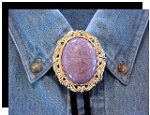 Rhodonite Antique Scroll Bolo Tie