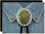 Russian Serpentine Antique Scroll Bolo Tie