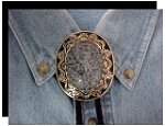 Snowflake Obsidian Antique Design Bolo Tie