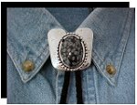 Snowflake Obsidian Classic Cowboy Bolo Tie