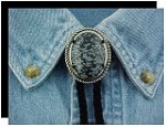 Snowflake Obsidian Rope Edge Bolo Tie