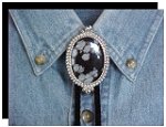 Snowflake Premium Beaded Edge Bolo Tie