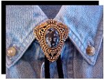 Snowflake Obsidian Filigree Style Bolo Tie