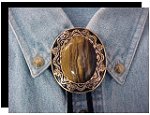 Tiger Eye Antique Design Bolo Tie