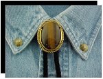 Tiger Eye Rope Edge Bolo Tie