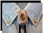 Tiger Eye Scalloped Edge Bolo Tie