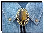 Tiger Eye Wire Design Bolo Tie