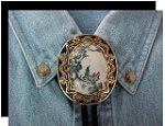 Tree Agate Antique Design Bolo Tie