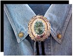 Tree Agate Concho Style Bolo Tie