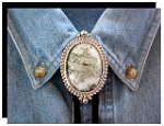 Tree Agate Premium Beaded Edge Bolo Tie