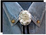 Tree Agate Twisted Edge Bolo Tie