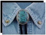 Turquoise Rope Edge Bolo Tie