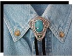 Turquoise Filigree Style Bolo Tie