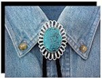 Turquoise Wire Design Bolo Tie