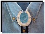 Turquoise Horseshoe Design Bolo Slide