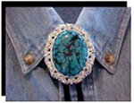 Turquoise Antique Scroll Bolo Tie