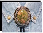 Unakite Antique Design Bolo Tie