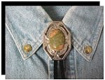 Unakite Bezel Edge Bolo Tie
