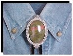 Unakite Premium Beaded Edge Bolo Tie