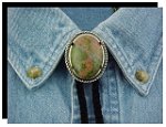 Unakite Rope Edge Bolo Tie
